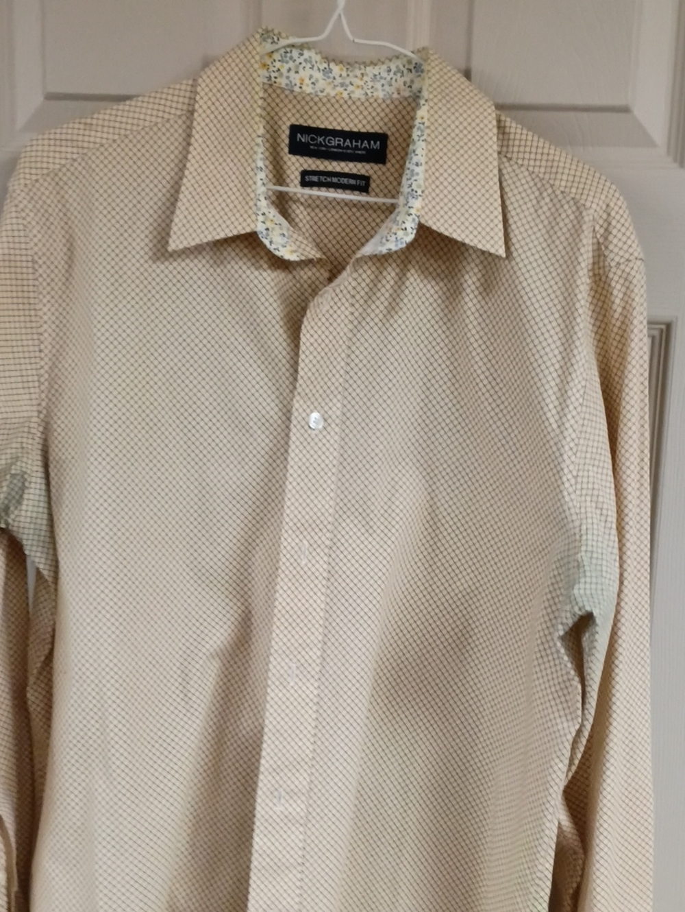 Nick Graham Men's Yellow Micro-Check Button-Up Shirt